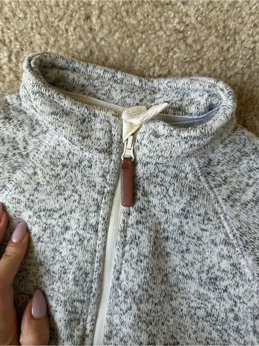 H&M Baby Cozy Fleece One-Piece Jumpsuit Romper,Gray Heather, 6-9 Month